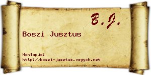 Boszi Jusztus névjegykártya